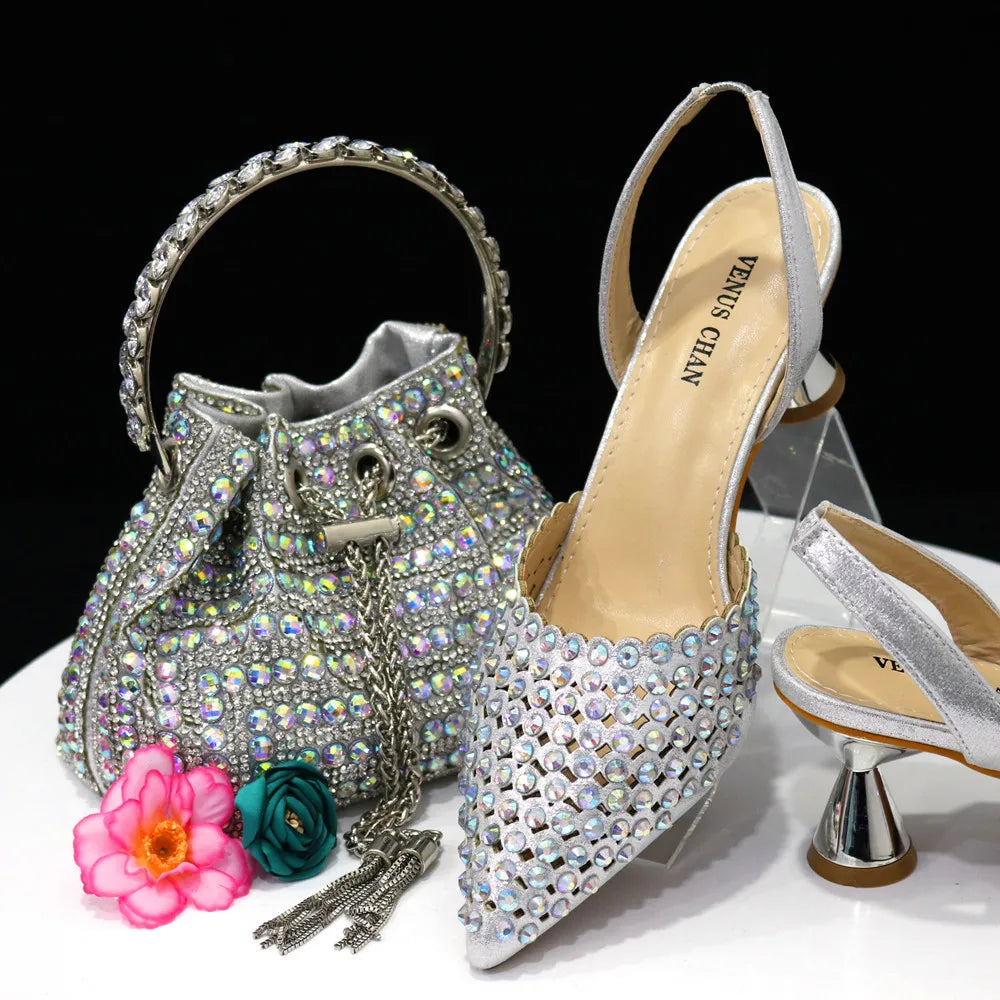 New Diamond Design Shoe and Bag Set - URBANPICK FASHION