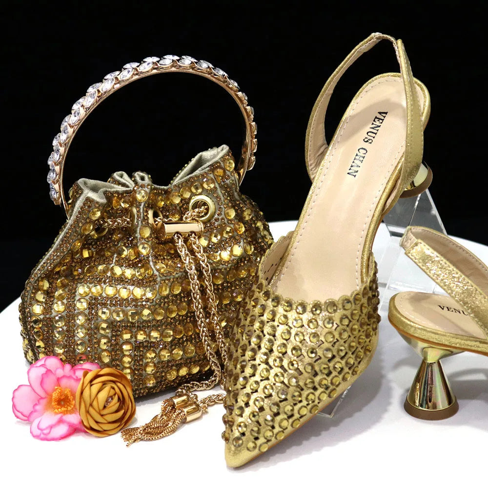New Diamond Design Shoe and Bag Set - URBANPICK FASHION