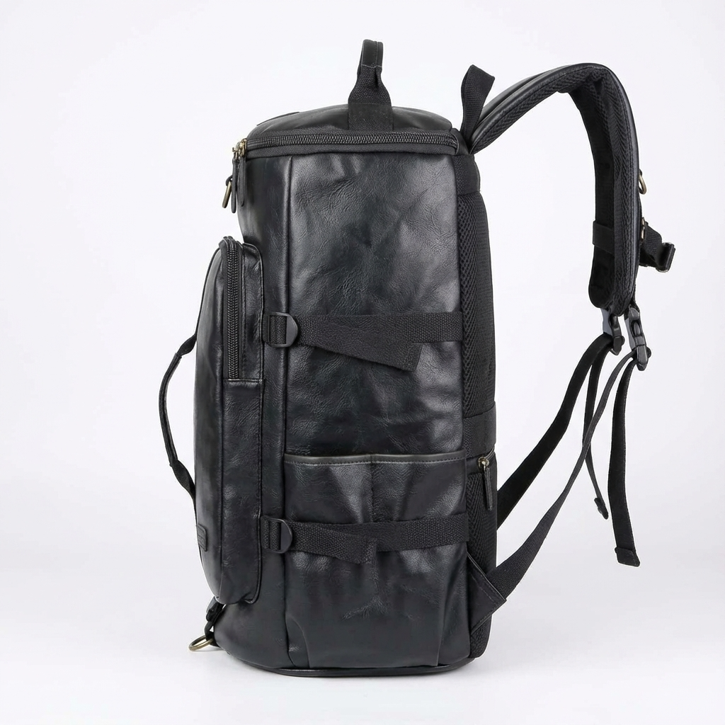 Men's Vegan Leather Duffel Bag – Convertible 40L Travel - URBANPICK FASHION