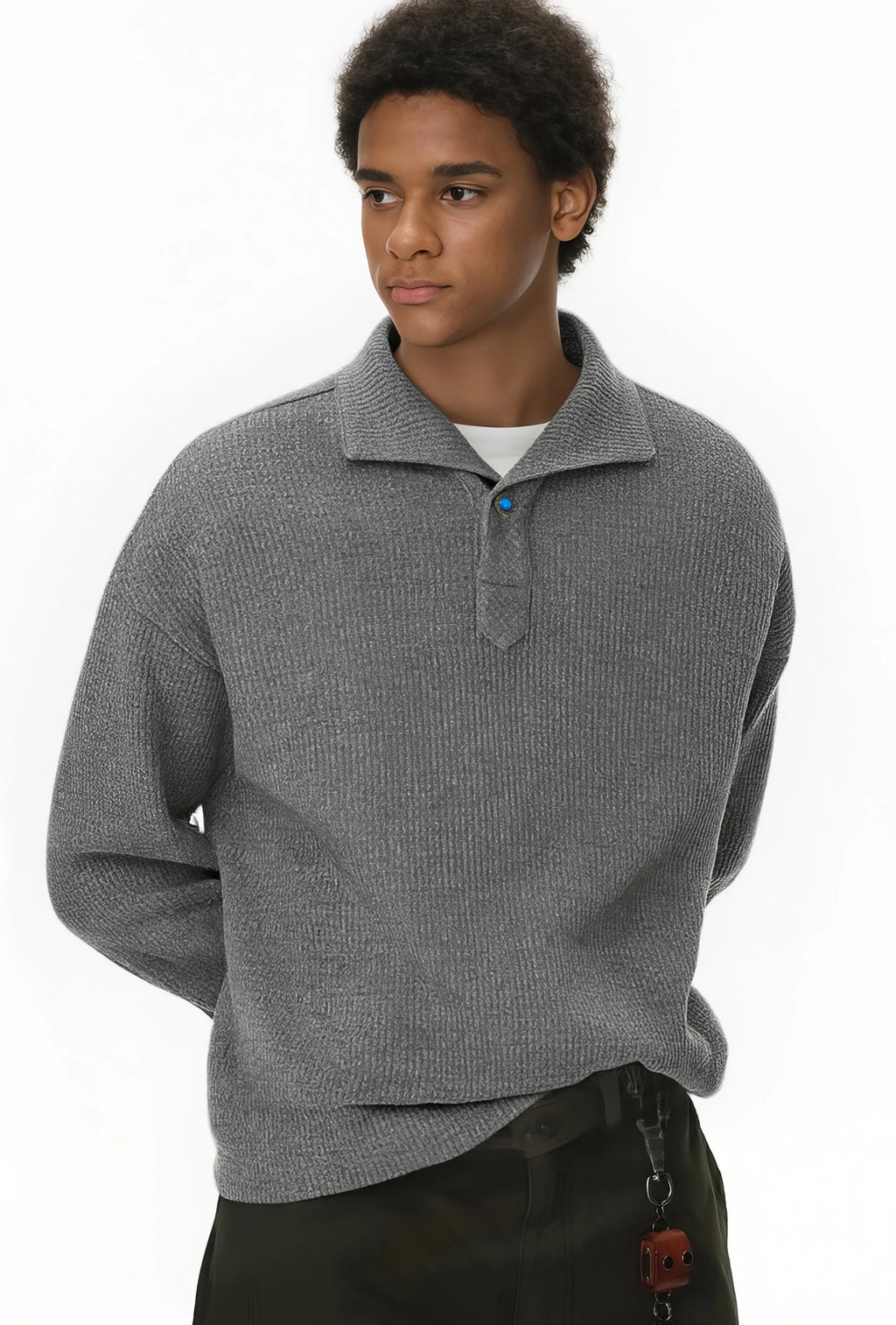 Vintage Italian Polo Shirt - Long Sleeve, Loose Fit, Classic Collared - URBANPICK FASHION