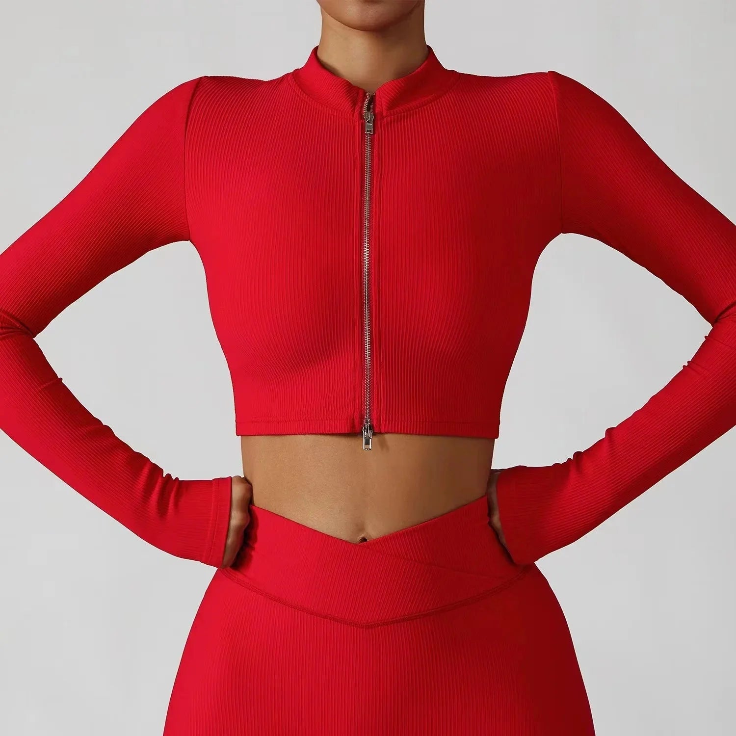 3-Piece Seamless Yoga Set – Jacket, Bra & Leggings - URBANPICK FASHION