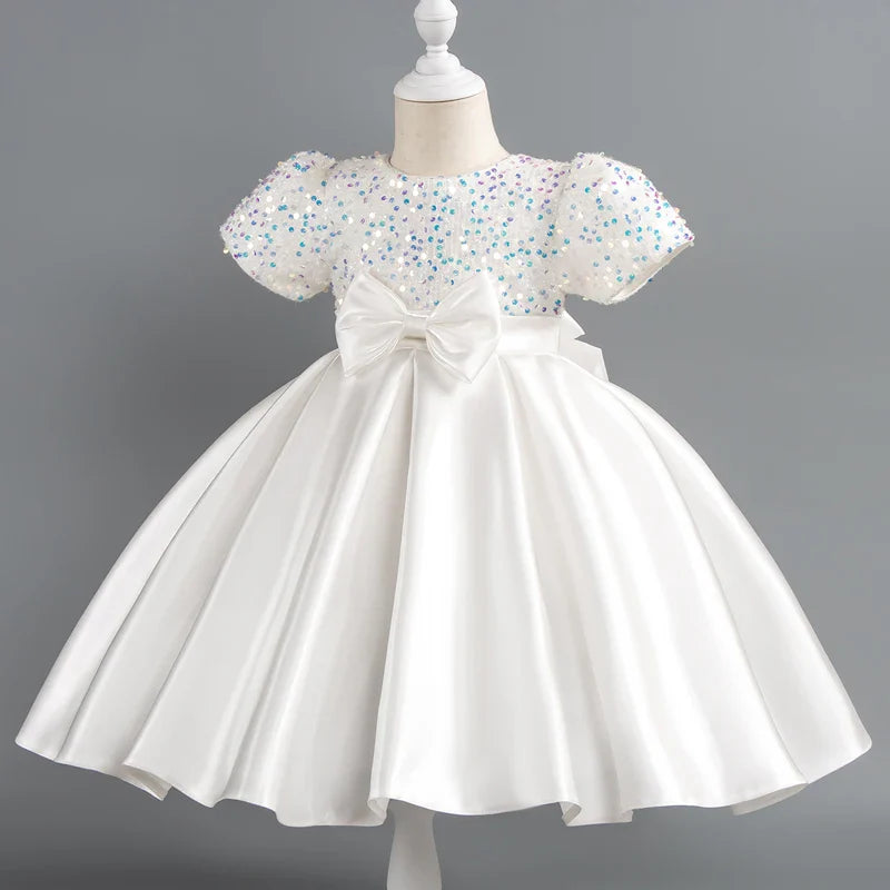 Baby Girls Christmas Dress Sequin ShortSleeve Party Dress Birthday Toddler Dress Wedding Princess Dress for Kid Girl Luxury Cown - URBANPICK FASHION