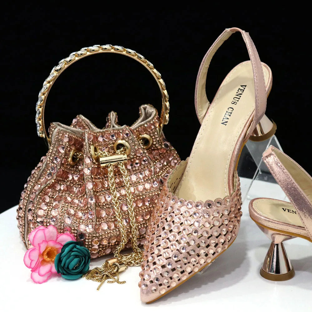 New Diamond Design Shoe and Bag Set - URBANPICK FASHION