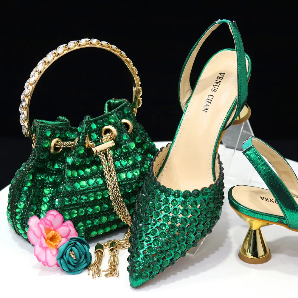 New Diamond Design Shoe and Bag Set - URBANPICK FASHION