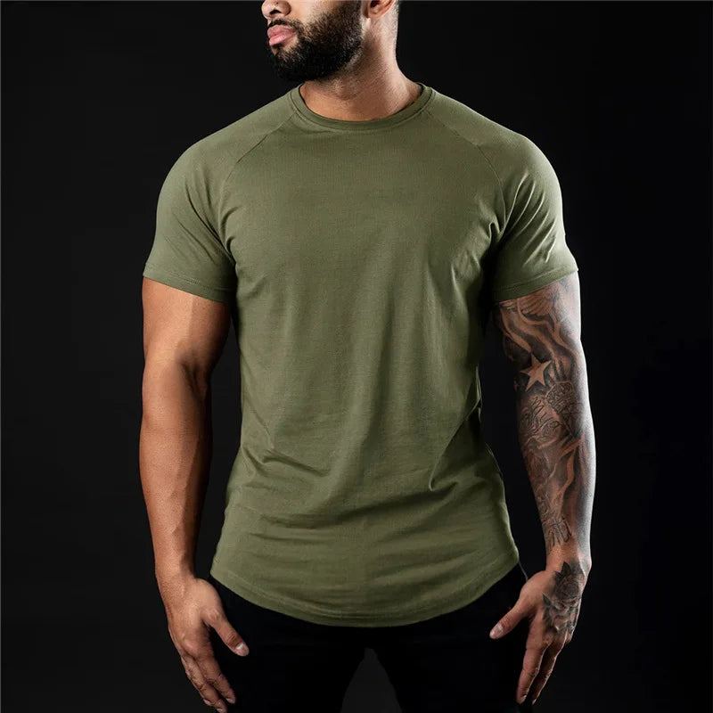 FlexFit Cotton Tee: Summer Athletic Muscle Shirt - URBANPICK FASHION