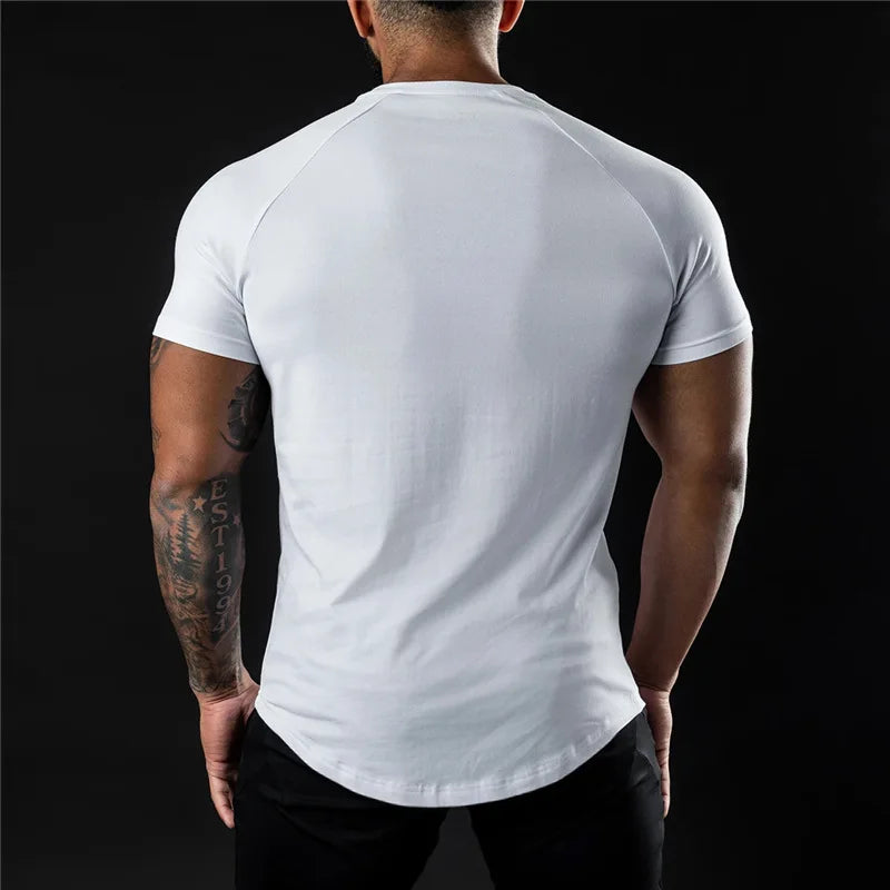 FlexFit Cotton Tee: Summer Athletic Muscle Shirt - URBANPICK FASHION