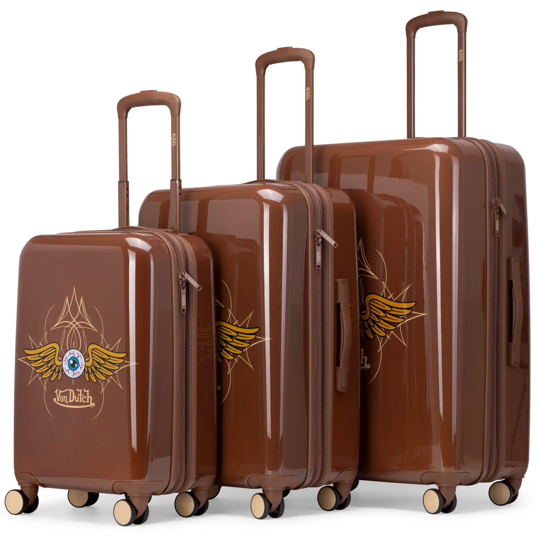 Kustom Kulture 3-Piece Expandable Hardside Spinner Luggage Set - URBANPICK FASHION