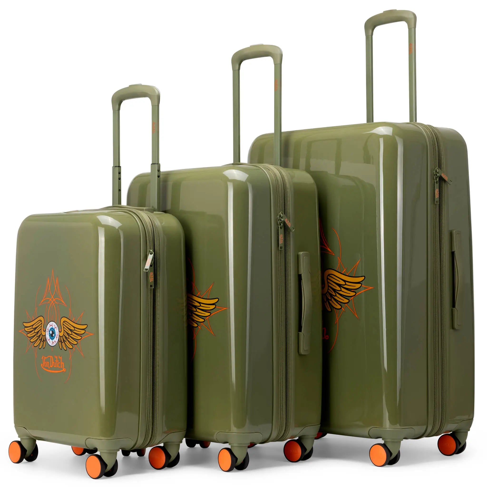 Kustom Kulture 3-Piece Expandable Hardside Spinner Luggage Set - URBANPICK FASHION