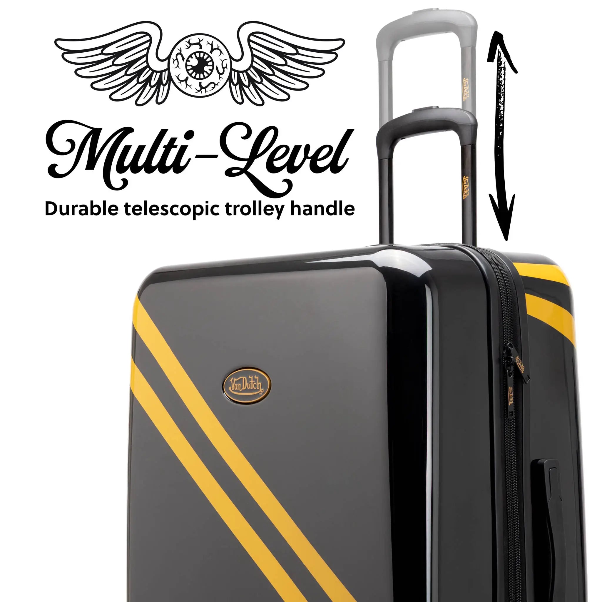 Kustom Kulture 3-Piece Expandable Hardside Spinner Luggage Set - URBANPICK FASHION