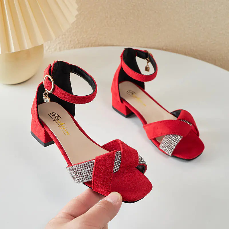 Girls' Summer Rhinestone Princess Sandals for Weddings - URBANPICK FASHION