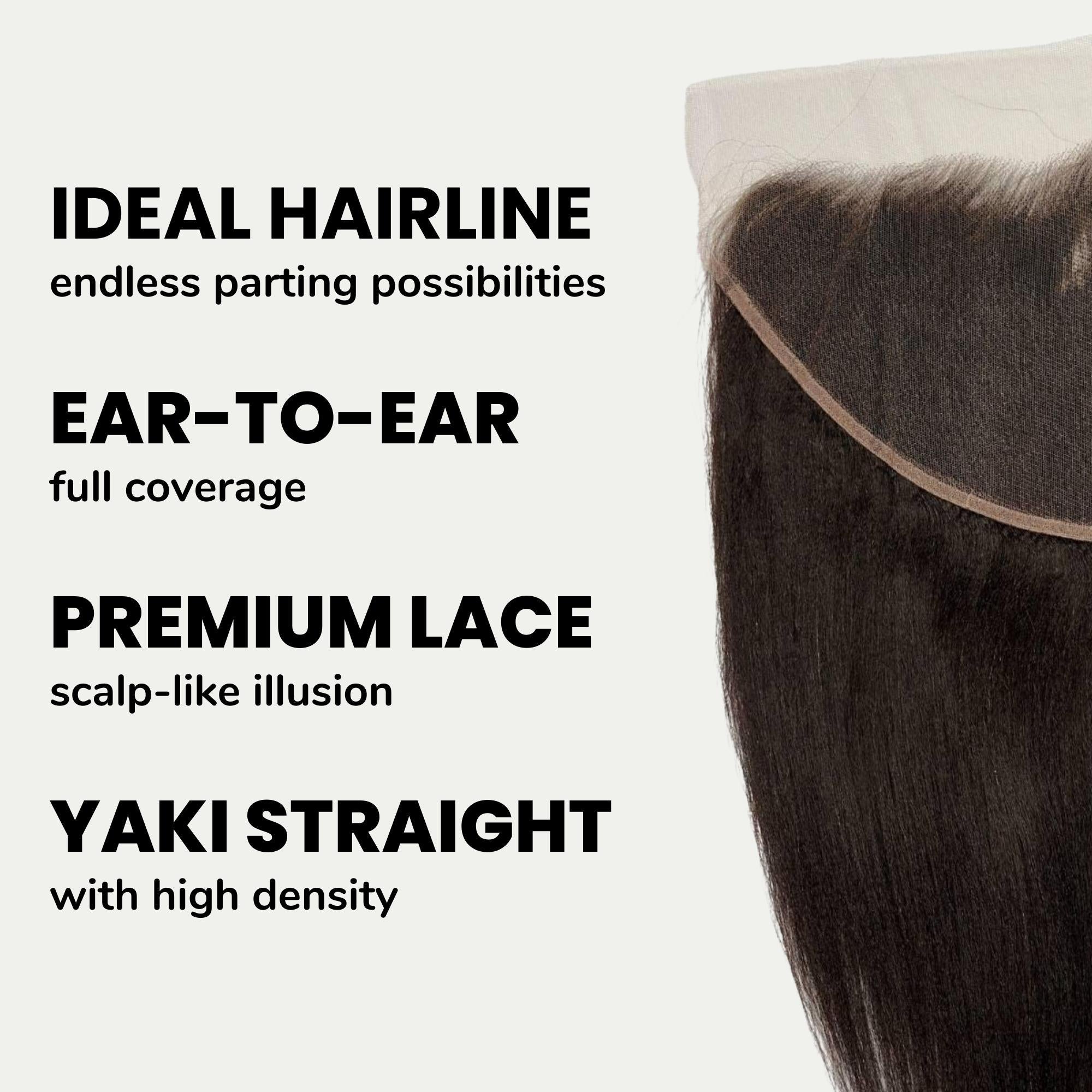 Yaki Straight 13x6 HD Lace Human Hair Frontal - URBANPICK FASHION