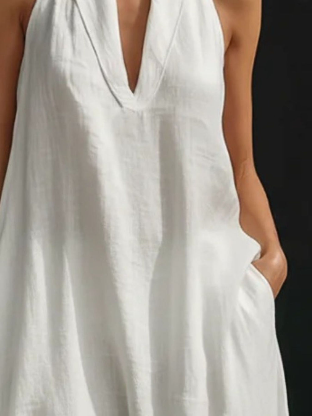 Halter Neck Maxi Dress with Pockets - URBANPICK FASHION