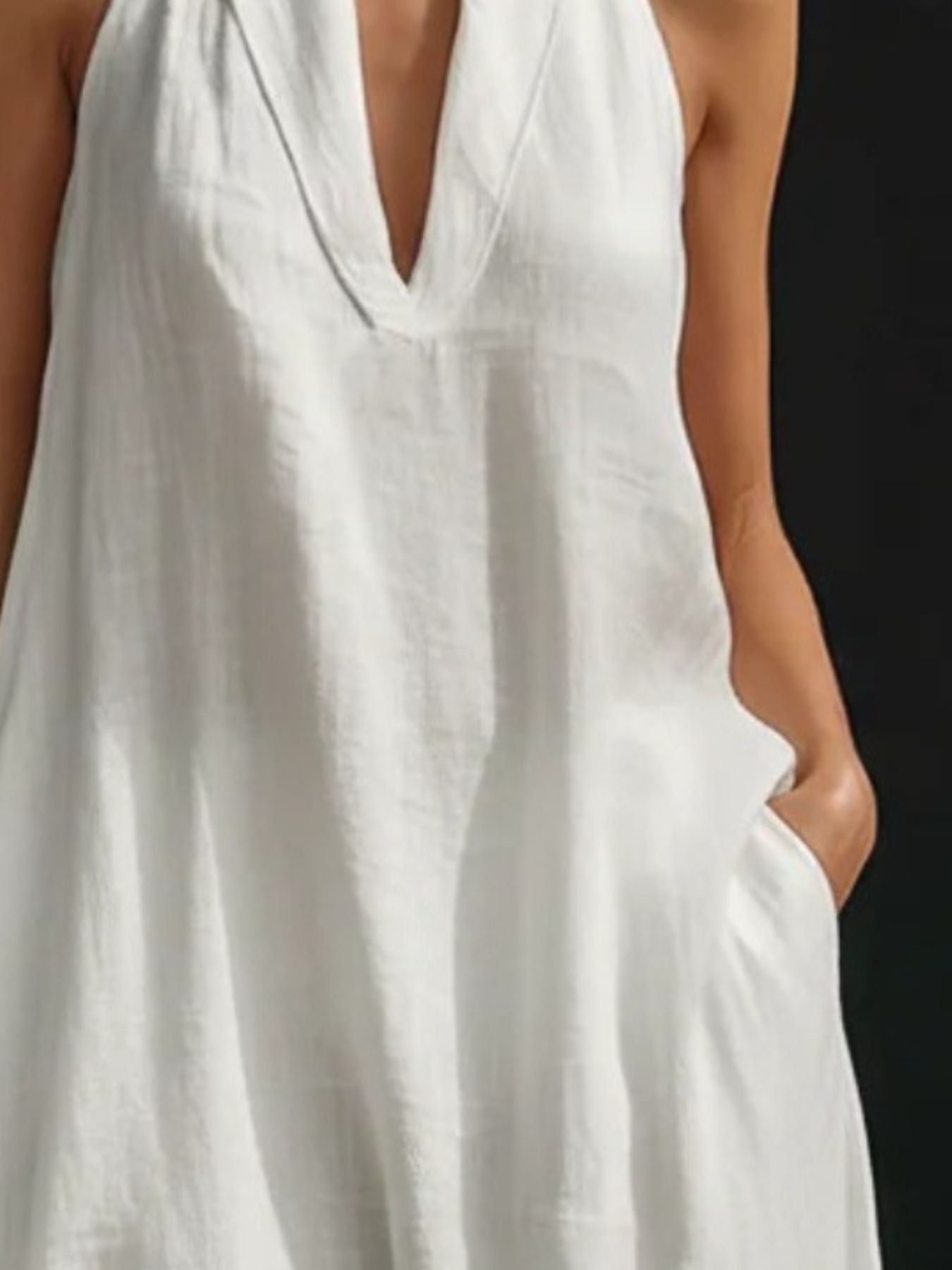 Halter Neck Maxi Dress with Pockets - URBANPICK FASHION