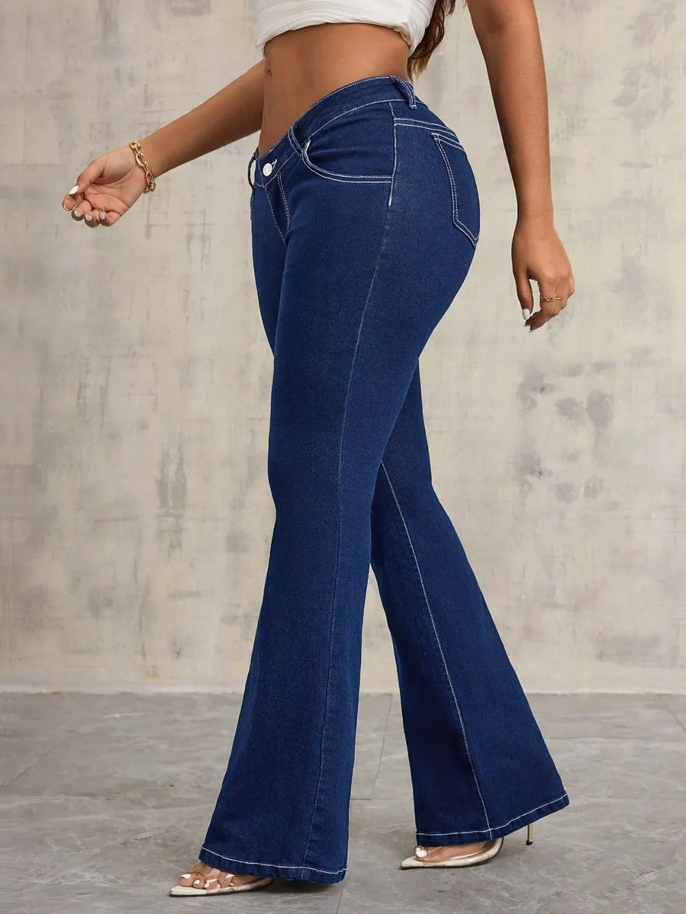 Flare Jeans with Pockets - URBANPICK FASHION