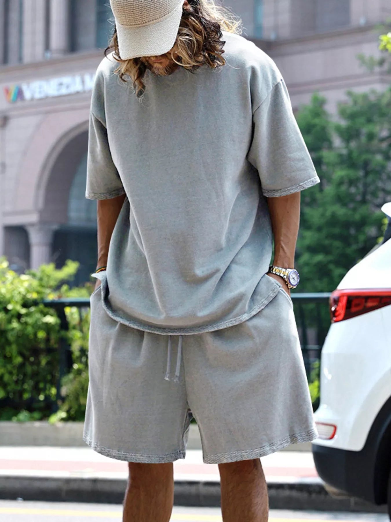 Men's Full Size Relaxed Fit T-Shirt & Shorts Set Plus Size - URBANPICK FASHION