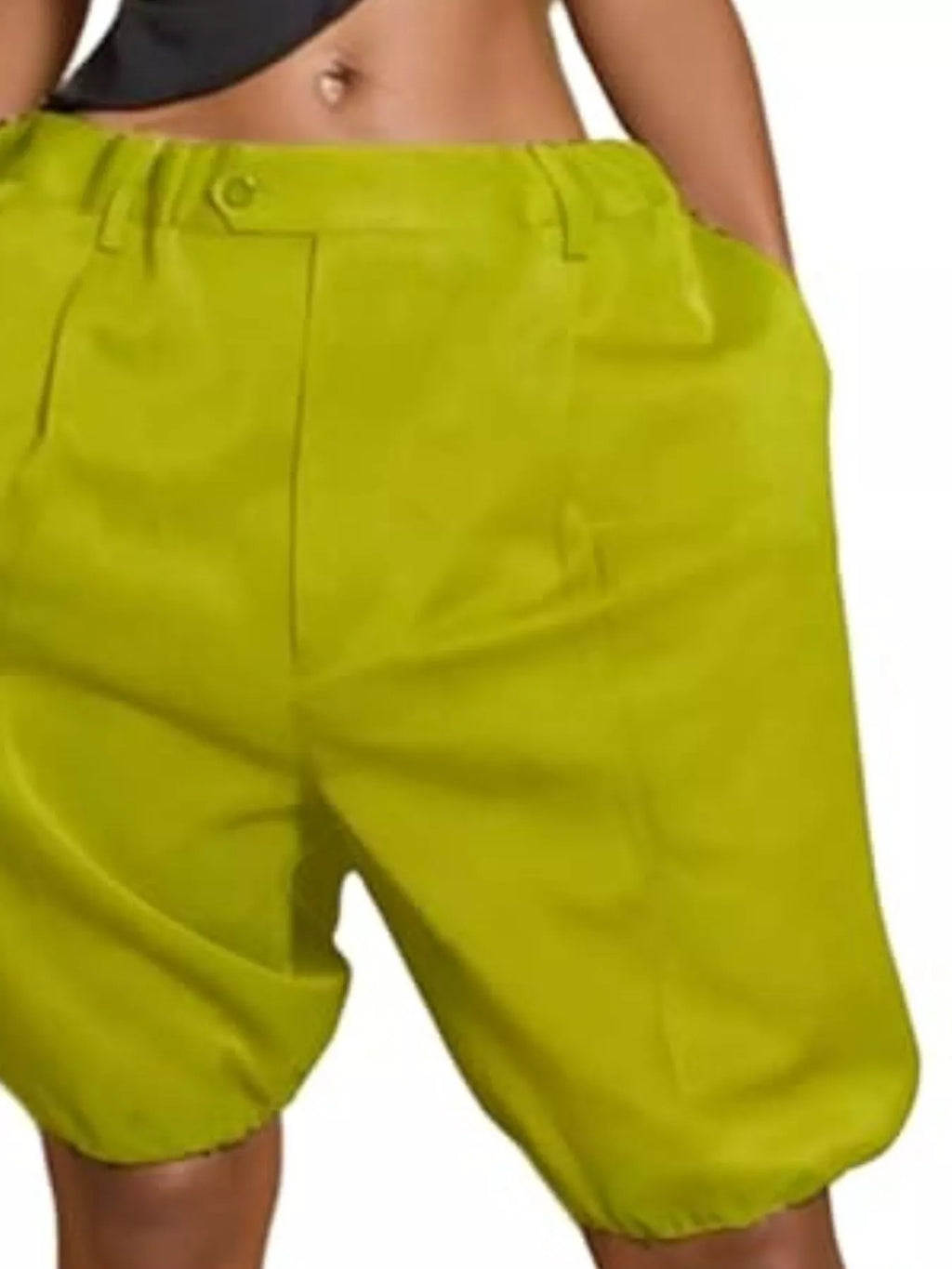 Pleated Detail High Waist Shorts - URBANPICK FASHION