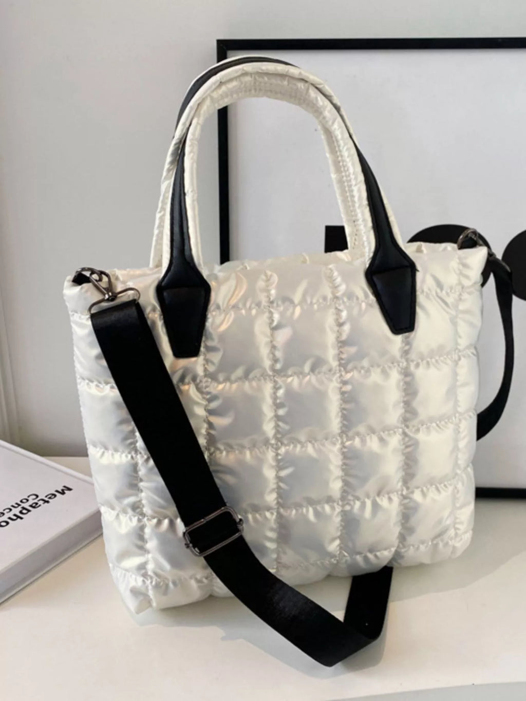 Bubble Textured Tote Crossbody Bag - URBANPICK FASHION