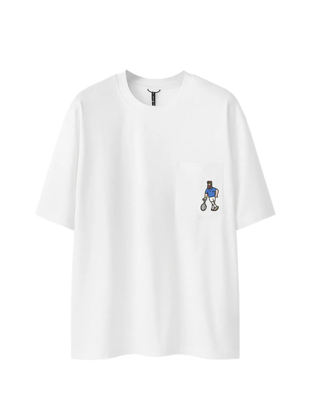 Men's Embroidered Tennis Player Round Neck T-Shirt - URBANPICK FASHION