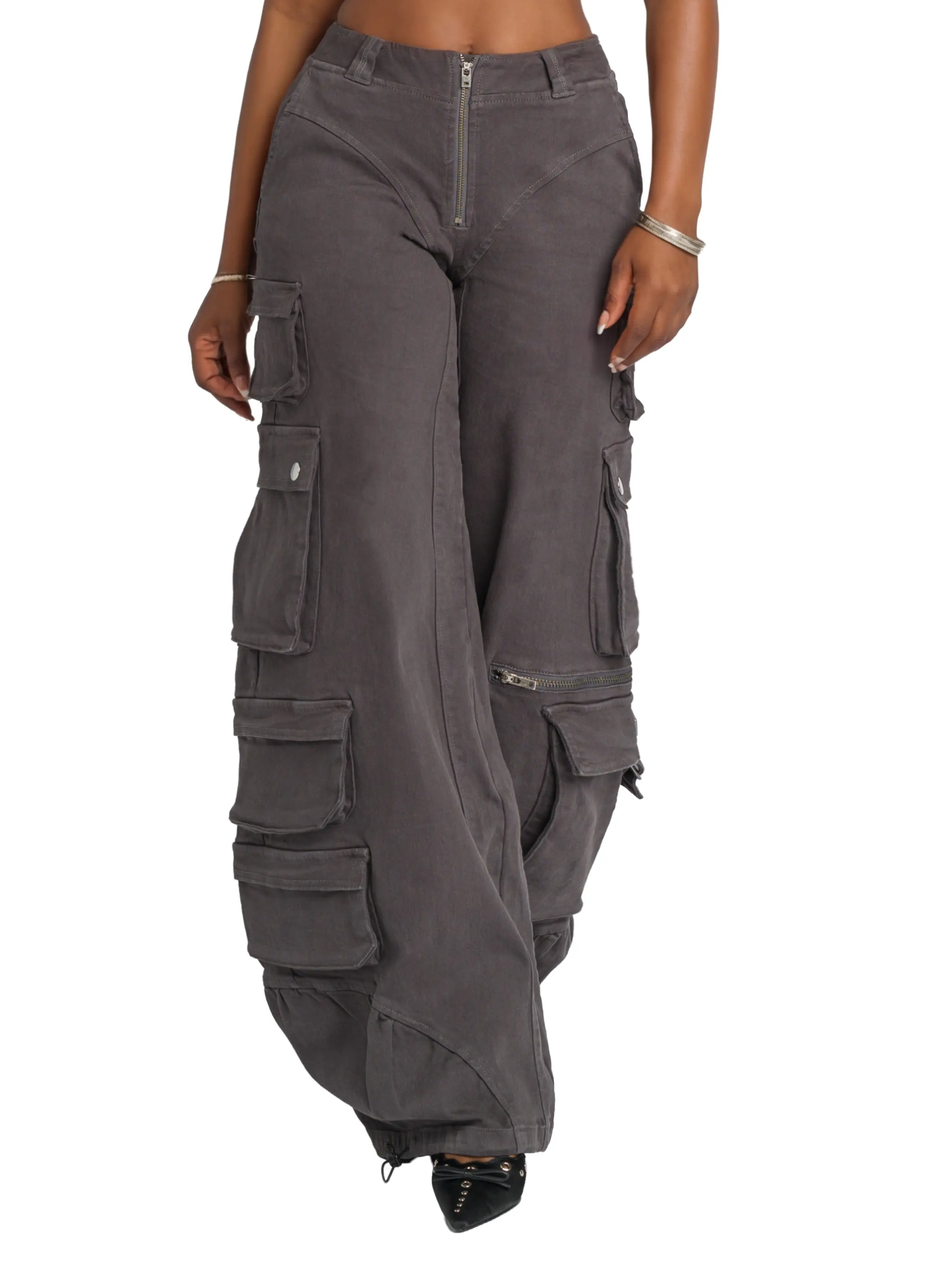 Low-Rise Twill Cargo Pant - URBANPICK FASHION