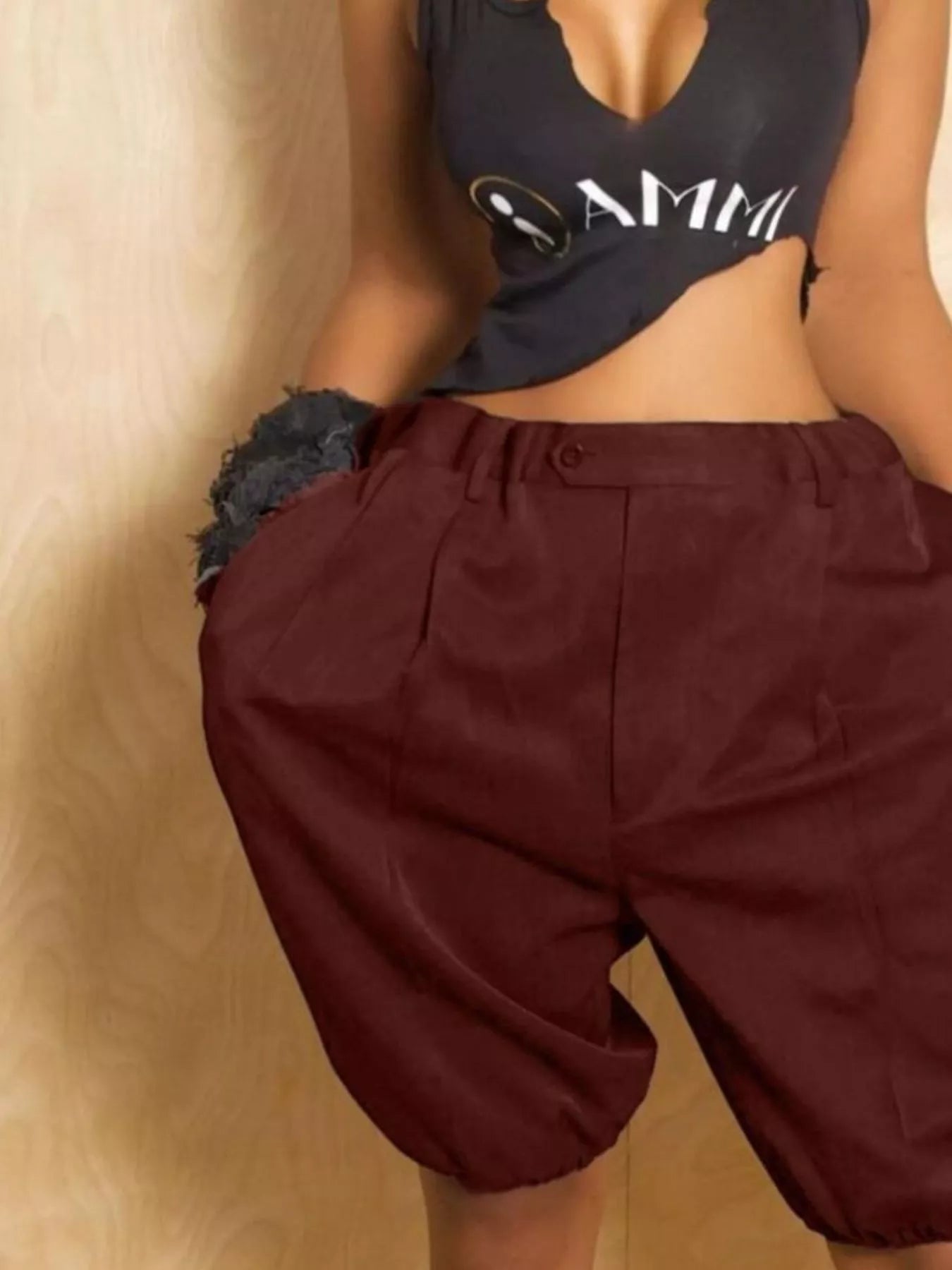Pleated Detail High Waist Shorts - URBANPICK FASHION