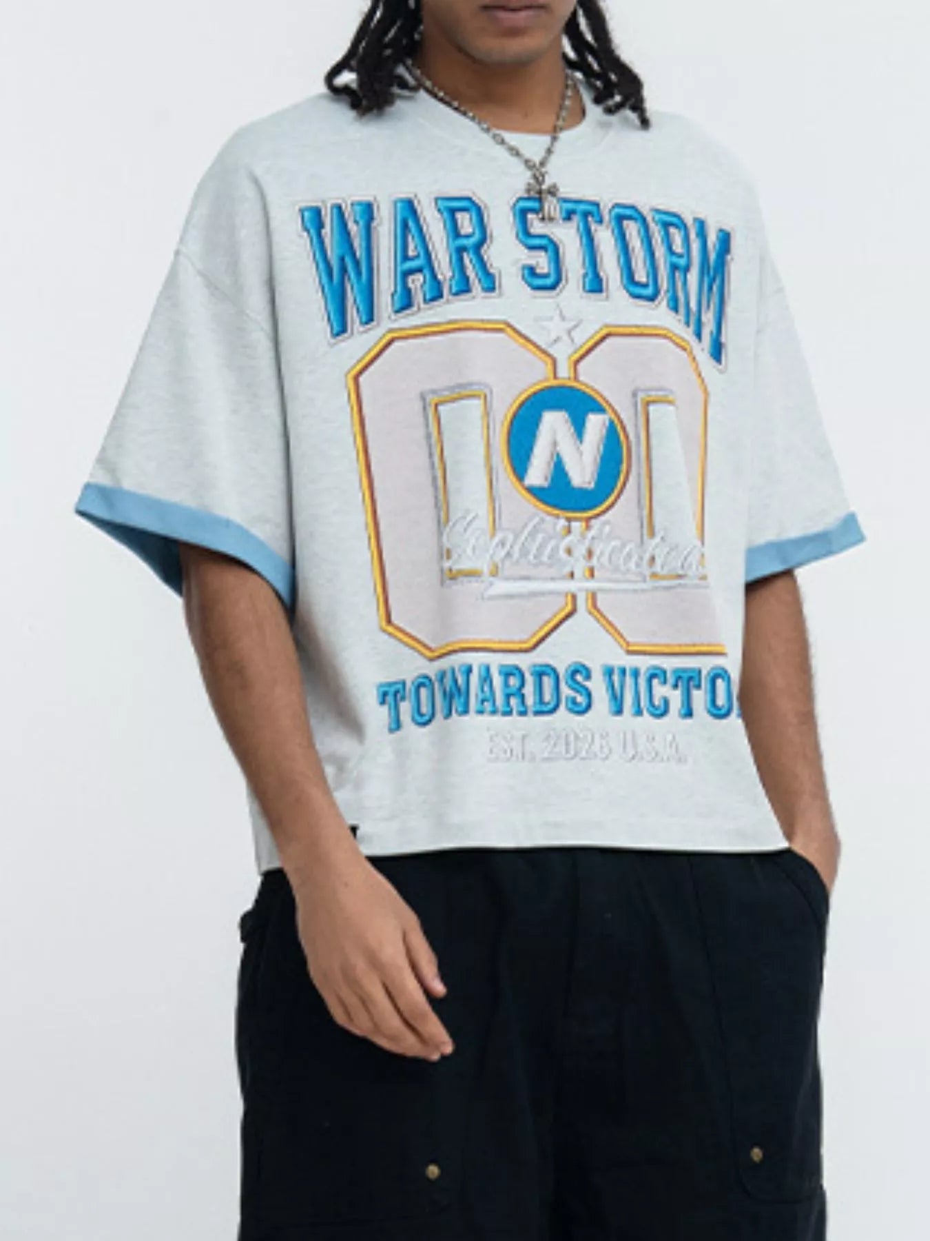 Men's War Storm Graphic Round Neck T-Shirt - URBANPICK FASHION