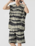 Men's Plus Size Striped Tank and Shorts Set - URBANPICK FASHION