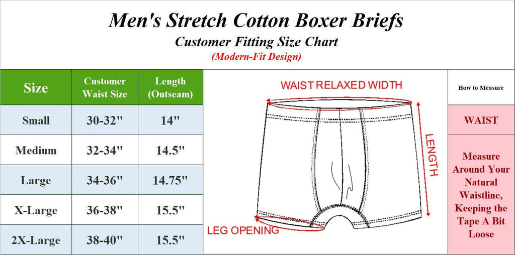 Blu Rock  Men's Stretch Cotton Boxer Briefs (3 Pack): White / LARGE-3PCS