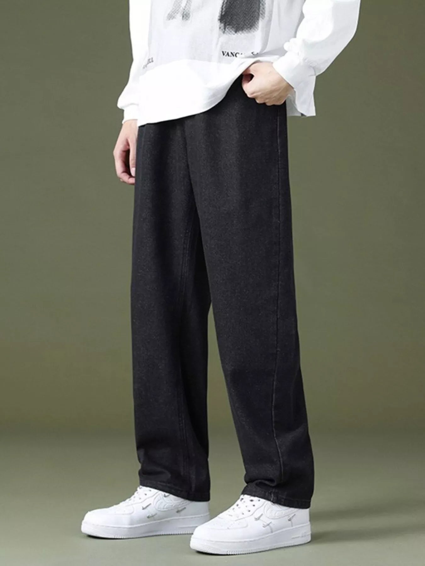 Men's Full Size Washed Relaxed Fit Jeans Plus Size - URBANPICK FASHION
