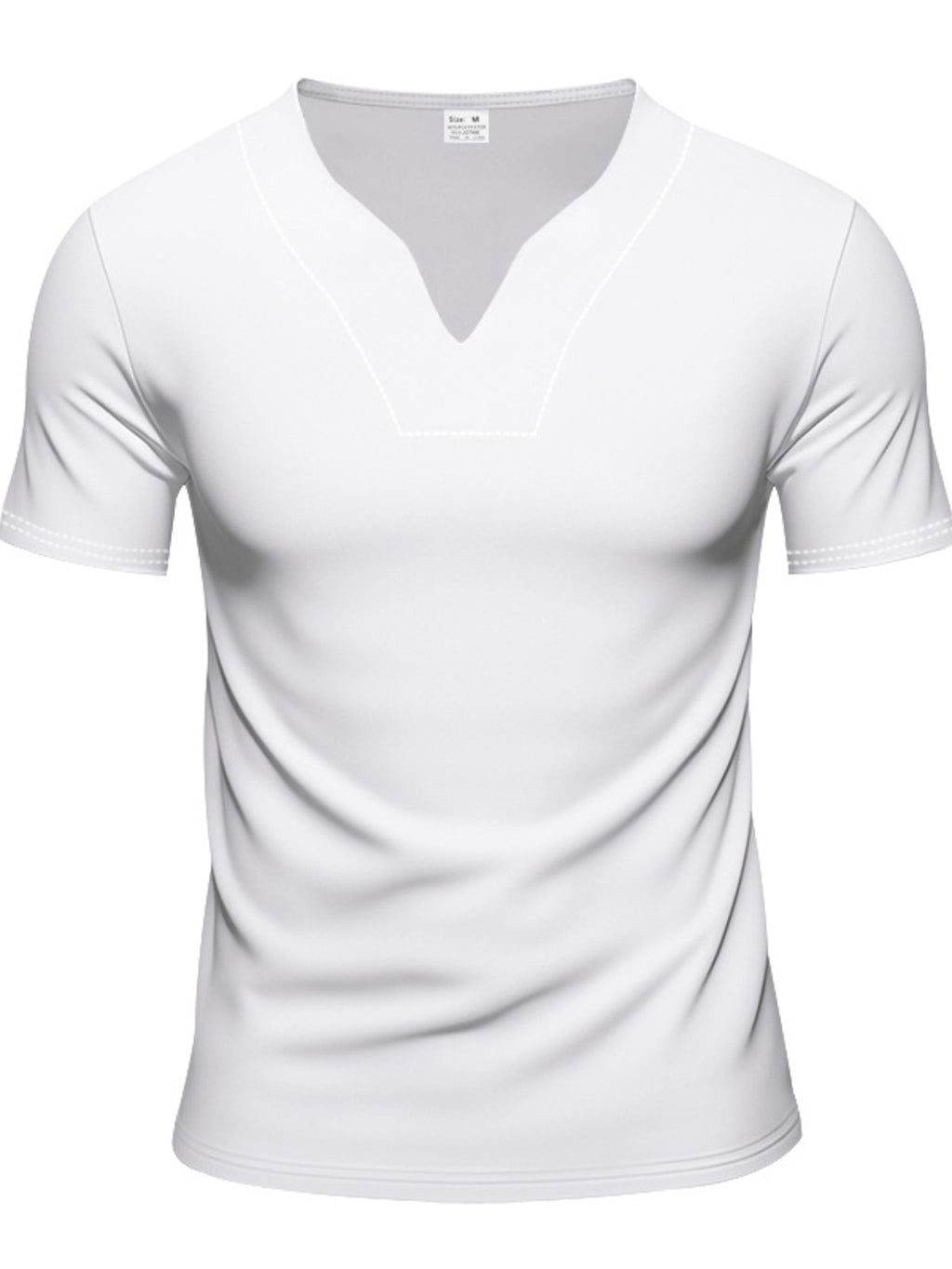 Men's Full Size Casual V-Neck Short Sleeve T-Shirt Plus Size - URBANPICK FASHION