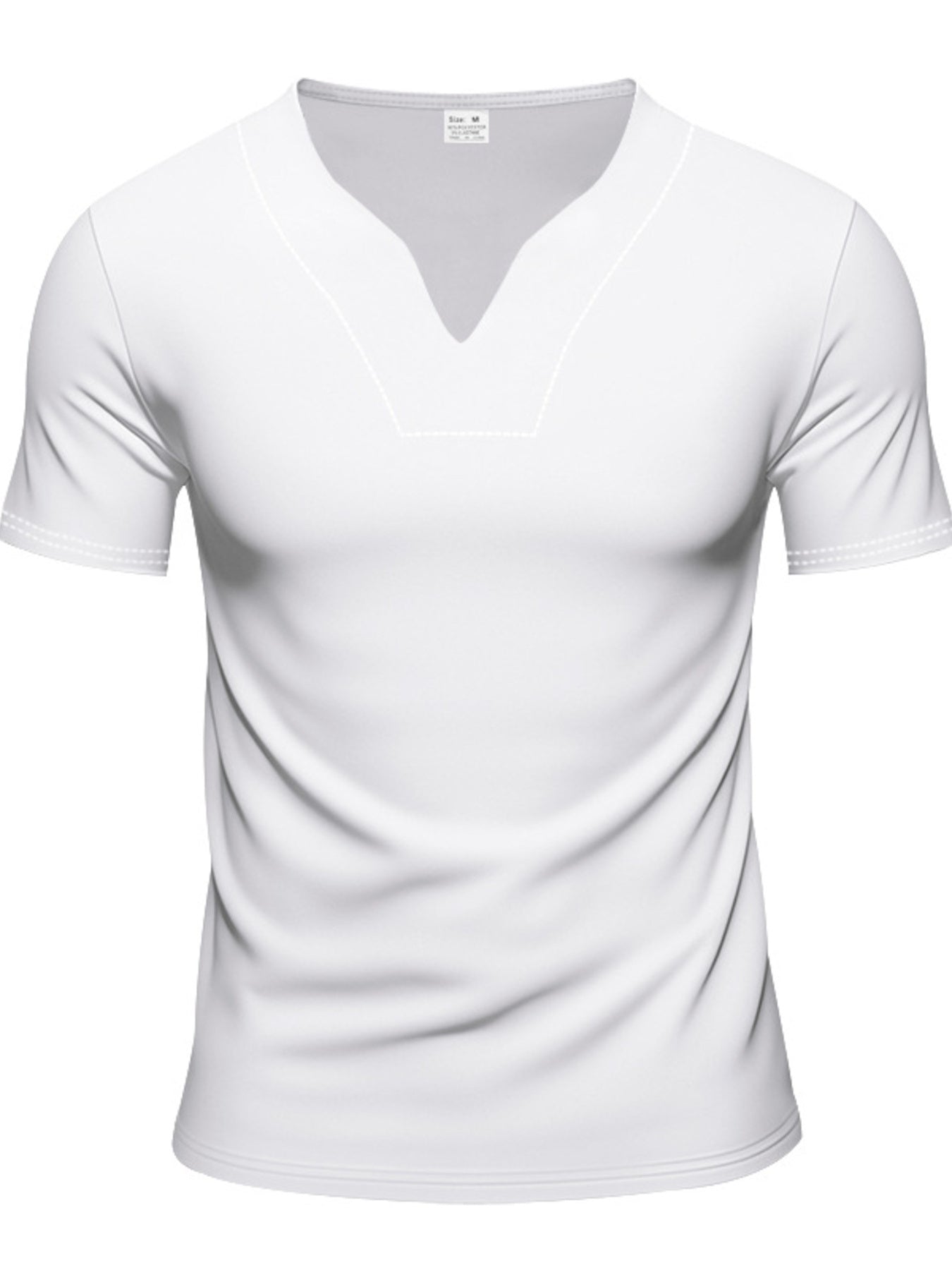 Men's Full Size Casual V-Neck Short Sleeve T-Shirt Plus Size - URBANPICK FASHION