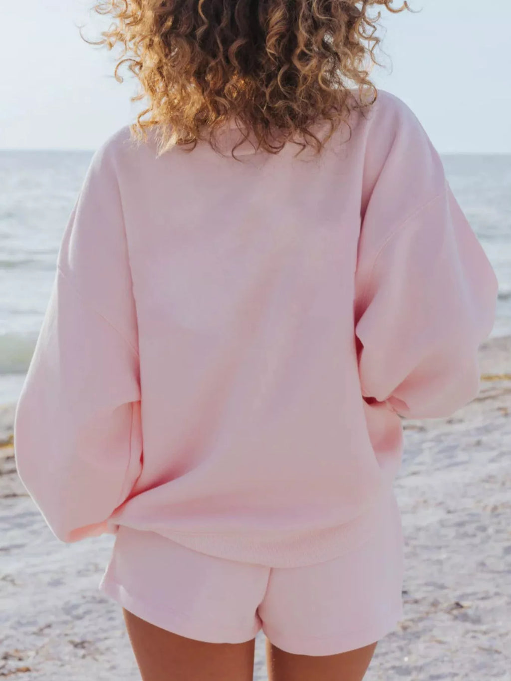 Relaxed Fit Round Neck Sweatshirt and Shorts Set - URBANPICK FASHION