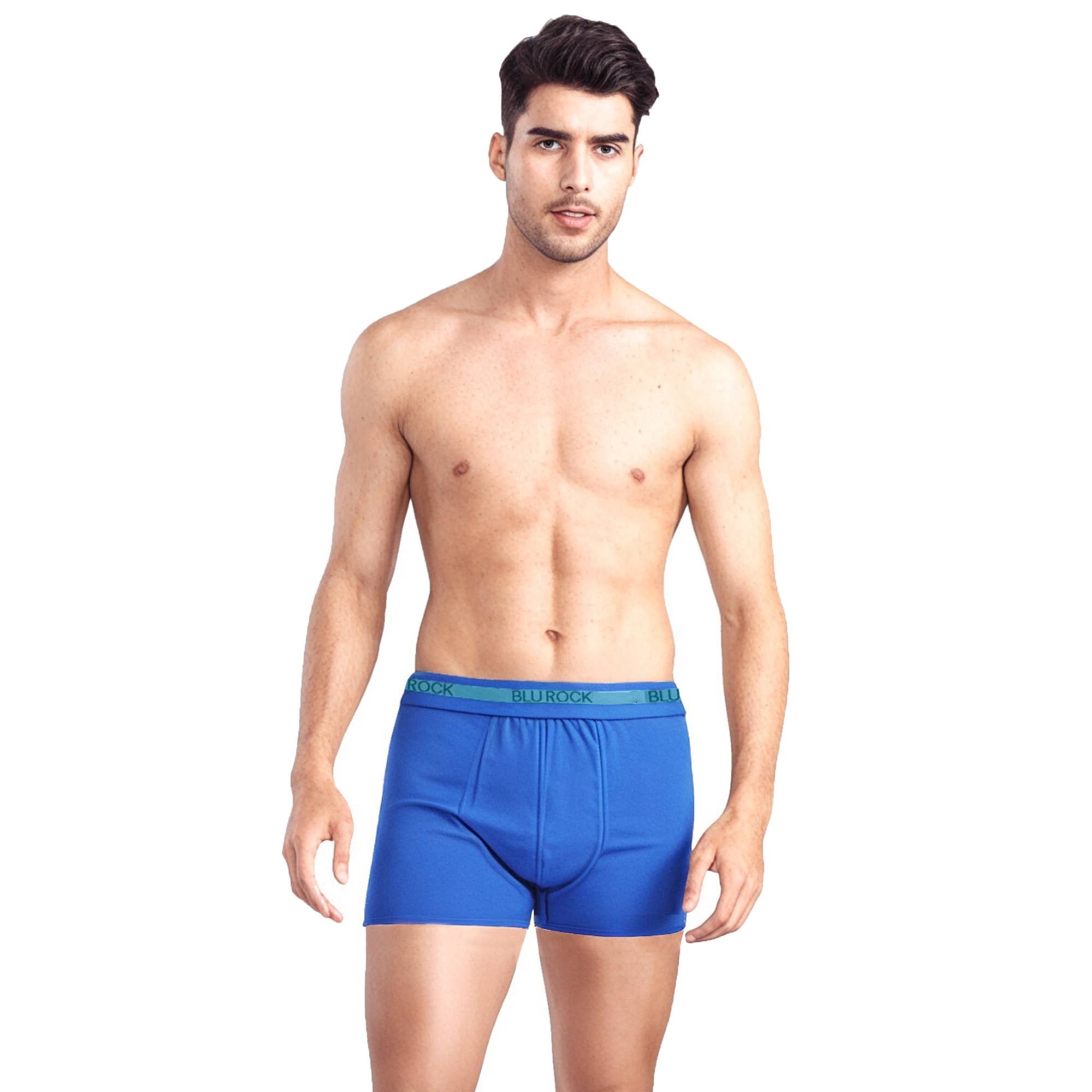 Blu Rock  Men's Stretch Cotton Boxer Briefs (3 Pack): White / SMALL-3PCS