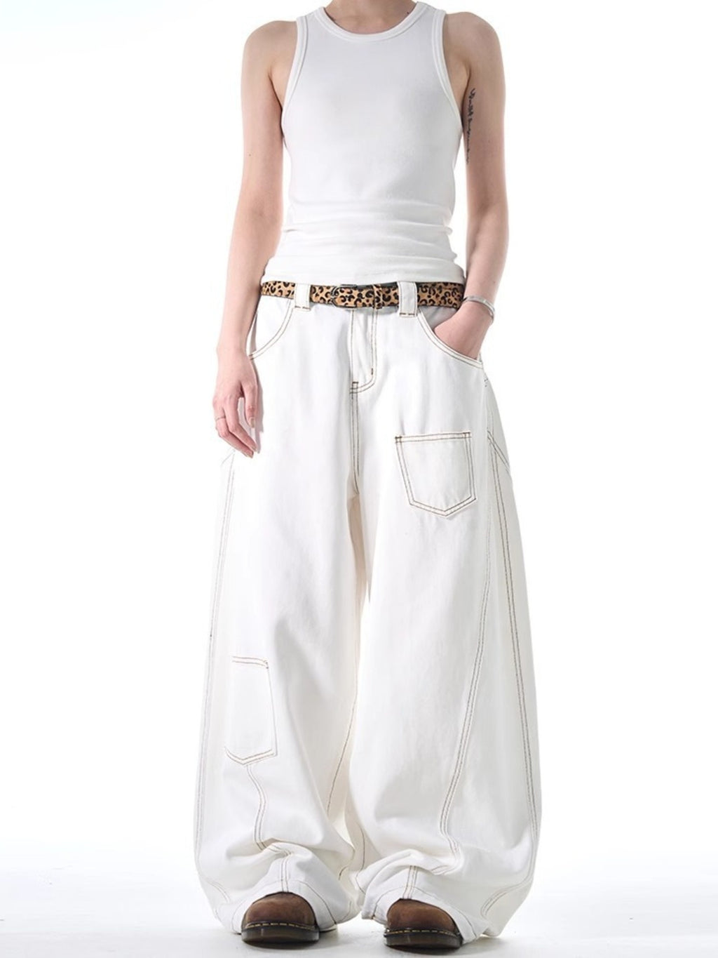 Men's Full Size Wide Leg Jeans with Pockets Plus Size - URBANPICK FASHION