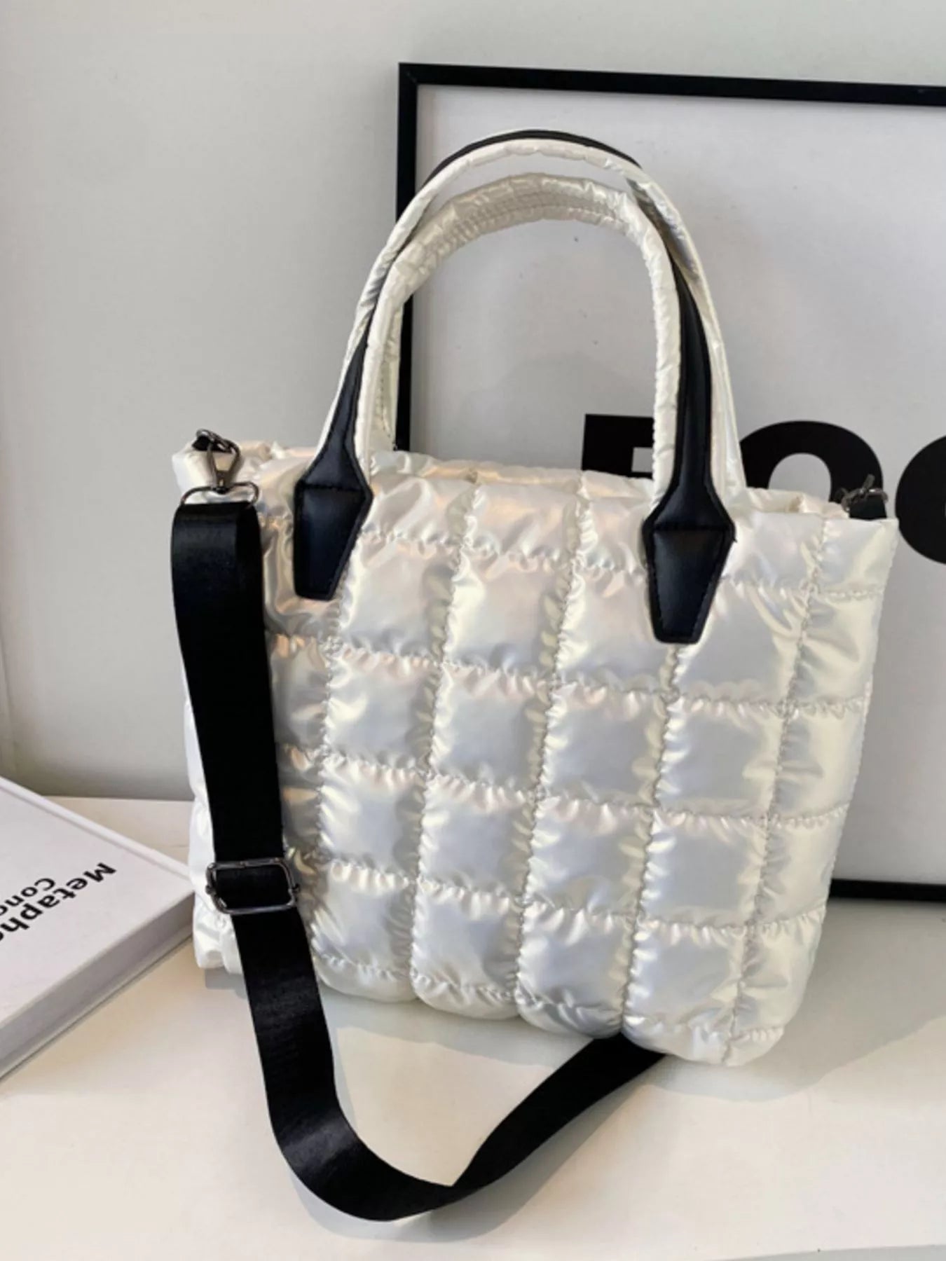 Bubble Textured Tote Crossbody Bag - URBANPICK FASHION