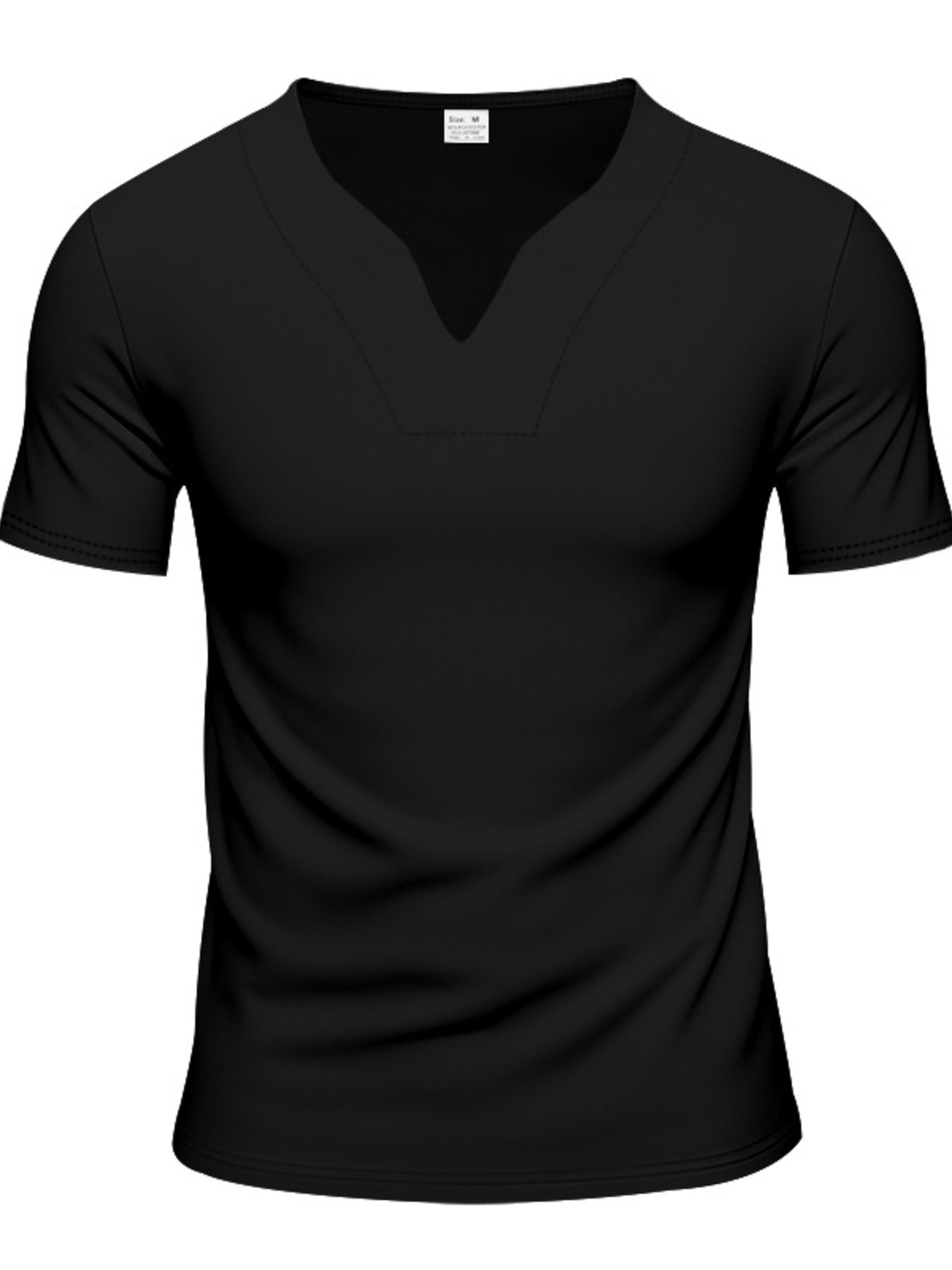 Men's Full Size Casual V-Neck Short Sleeve T-Shirt Plus Size - URBANPICK FASHION