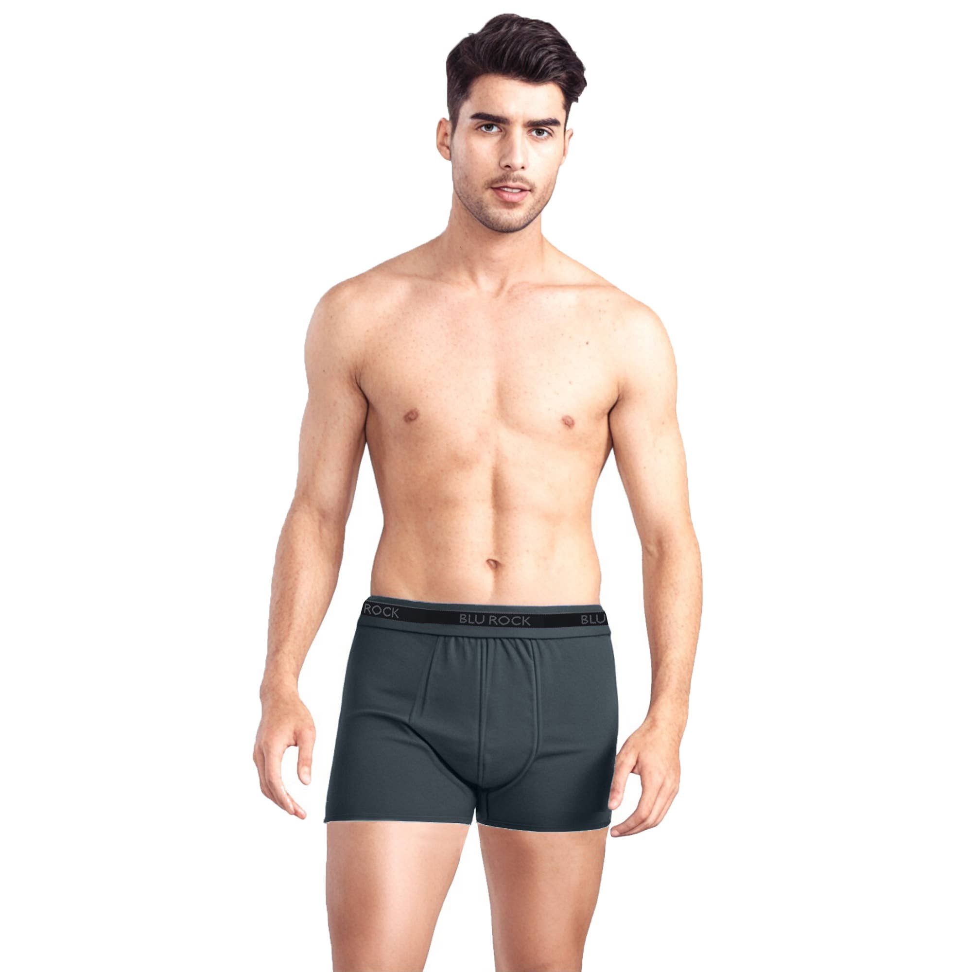Blu Rock  Men's Stretch Cotton Boxer Briefs (3 Pack): White / MEDIUM-3PCS