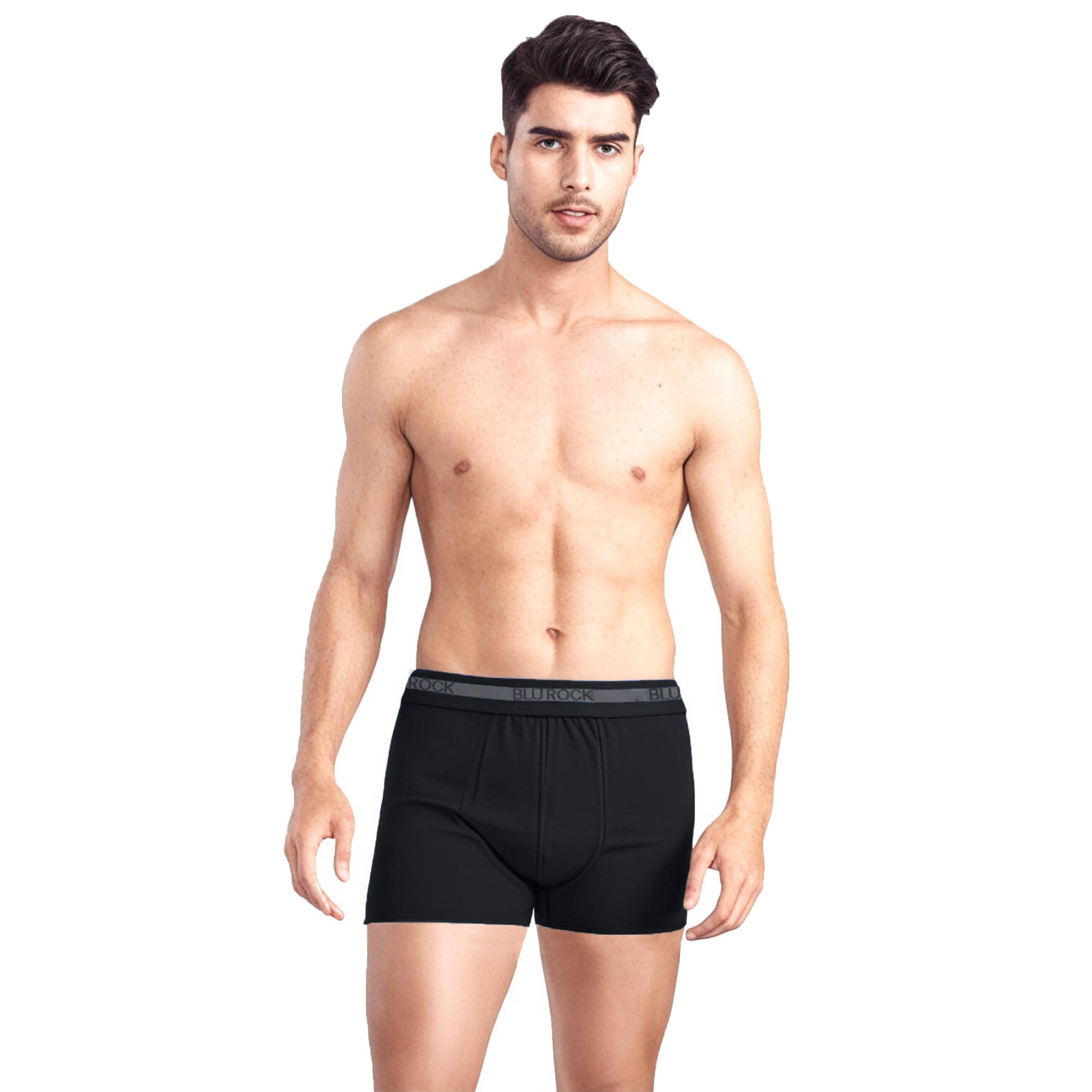 Blu Rock  Men's Stretch Cotton Boxer Briefs (3 Pack): White / LARGE-3PCS