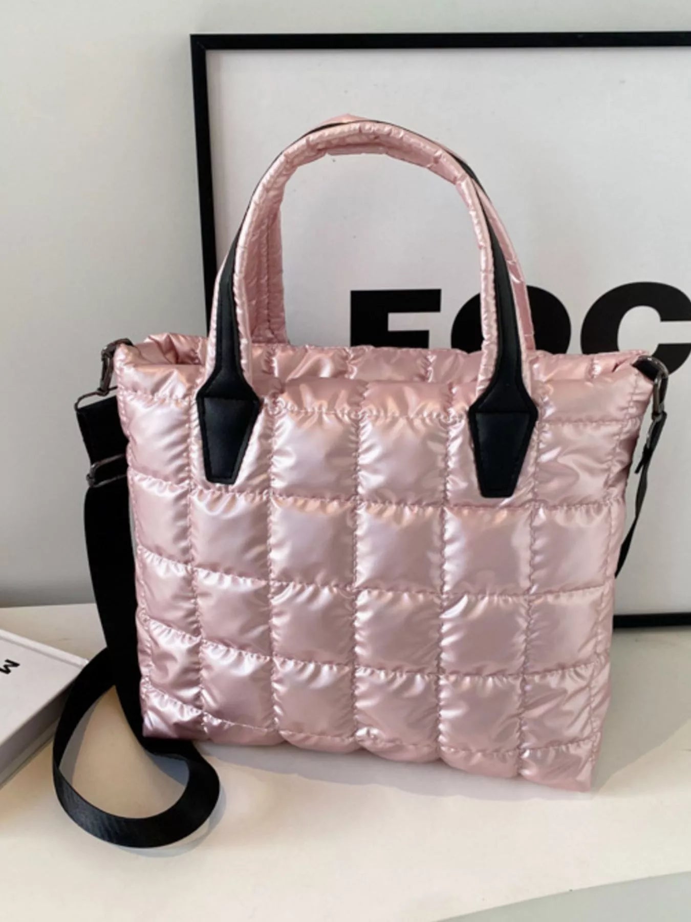 Bubble Textured Tote Crossbody Bag - URBANPICK FASHION