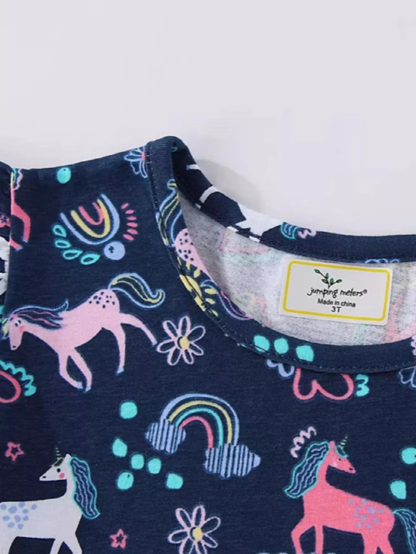 Children's Unicorn Print Ruffle Sleeve Dress - URBANPICK FASHION