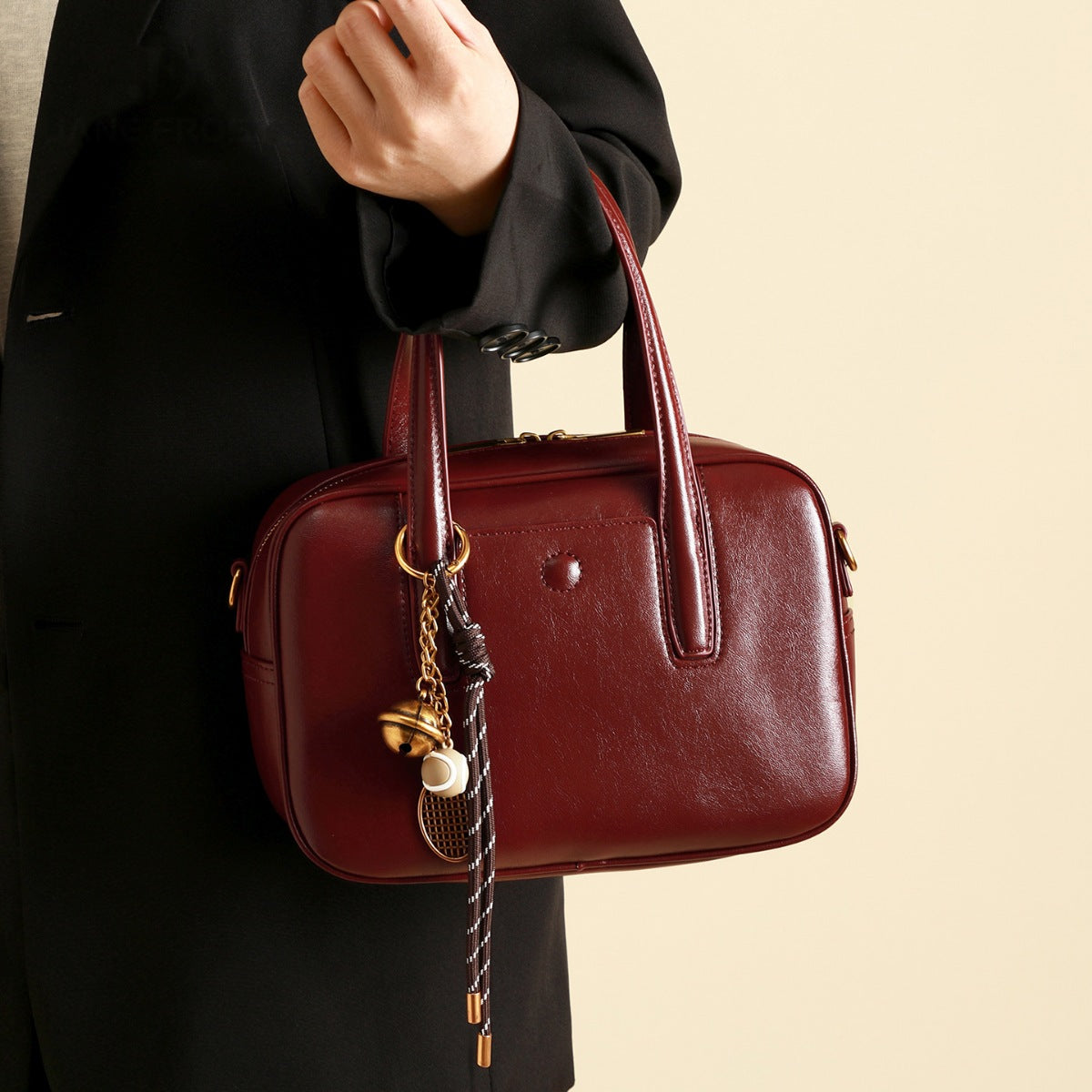 Leather Top Handle Handbag - URBANPICK FASHION