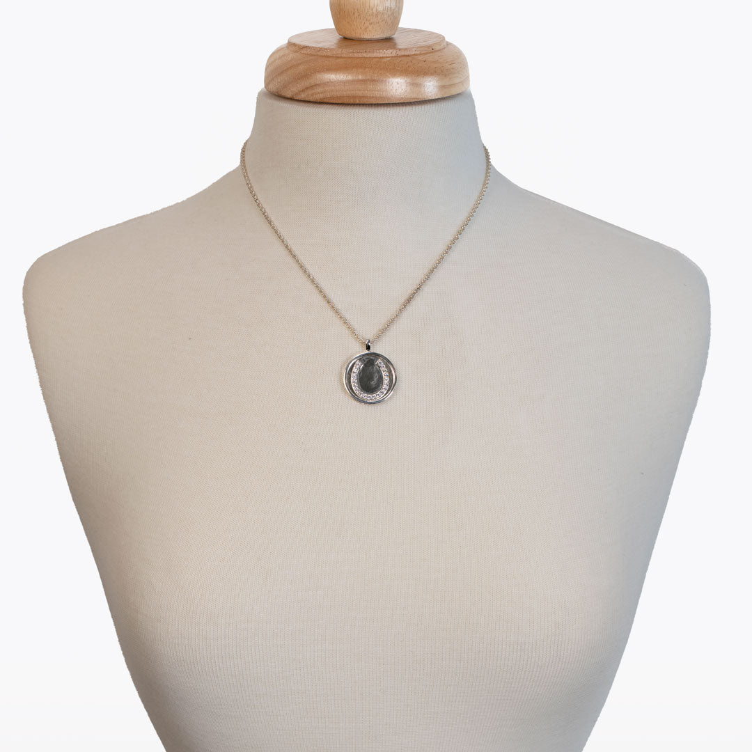 Chauncy Pave Equestrian Horseshoe Necklace in Silver - URBANPICK FASHION