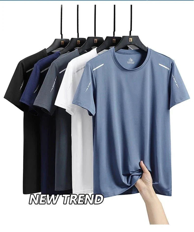 CHRLCK Men's Quick Dry Running T Shirt Size M Breathable Outdoor Sports Tee Hiking Fishing Summer Essentials - URBANPICK FASHION