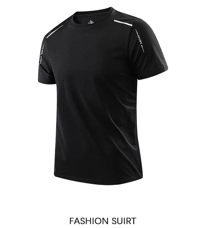 CHRLCK Men's Quick Dry Running T Shirt Size M Breathable Outdoor Sports Tee Hiking Fishing Summer Essentials - URBANPICK FASHION