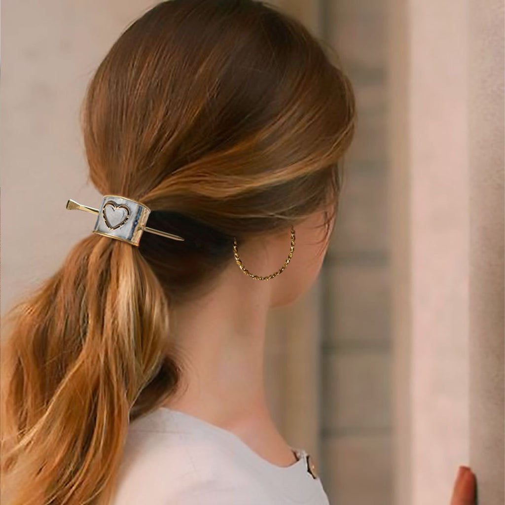 Cody - Horseshoe Heart Ponytail Cuff in Two Tone - URBANPICK FASHION