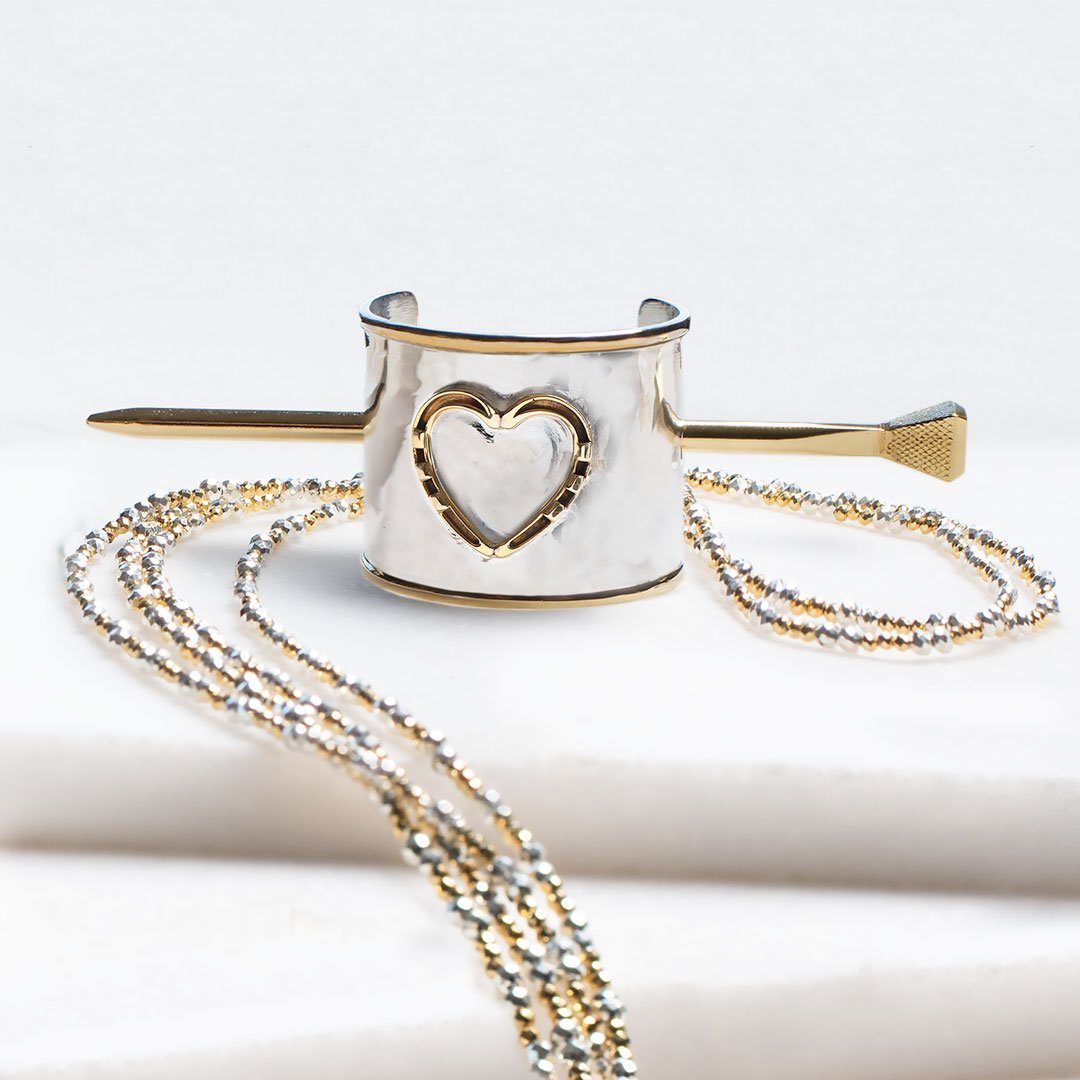 Cody - Horseshoe Heart Ponytail Cuff in Two Tone - URBANPICK FASHION