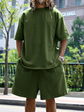 Men's Full Size Relaxed Fit T-Shirt & Shorts Set Plus Size - URBANPICK FASHION