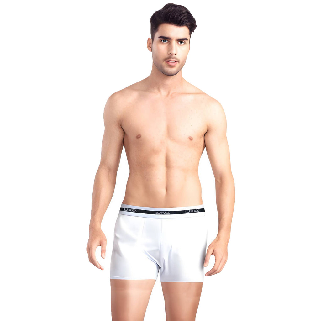 Blu Rock  Men's Stretch Cotton Boxer Briefs (3 Pack): White / LARGE-3PCS