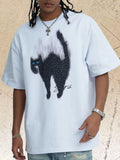 Men's Cat Graphic Short Sleeve T-Shirt - URBANPICK FASHION