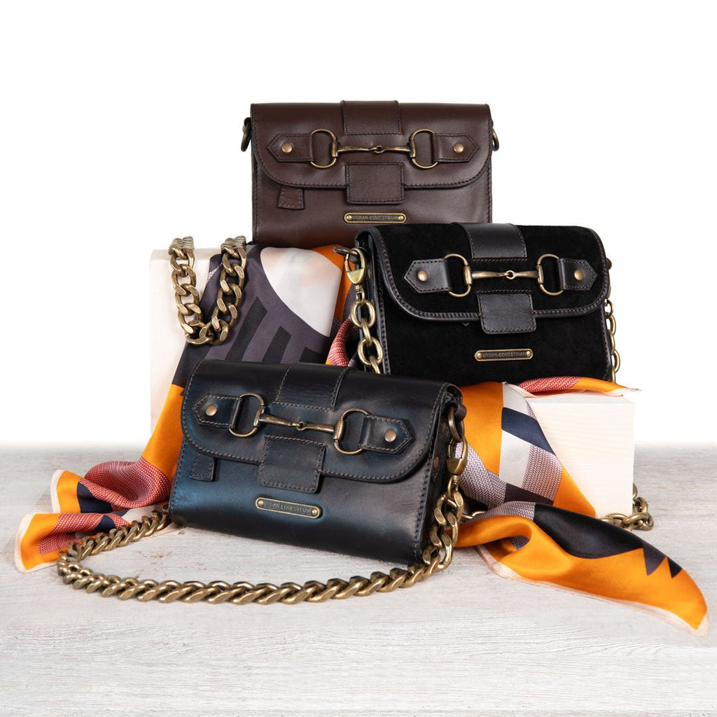 Dalton - Horse Bit Crossbody Luxury Leather Handbag in Deep Brown - URBANPICK FASHION