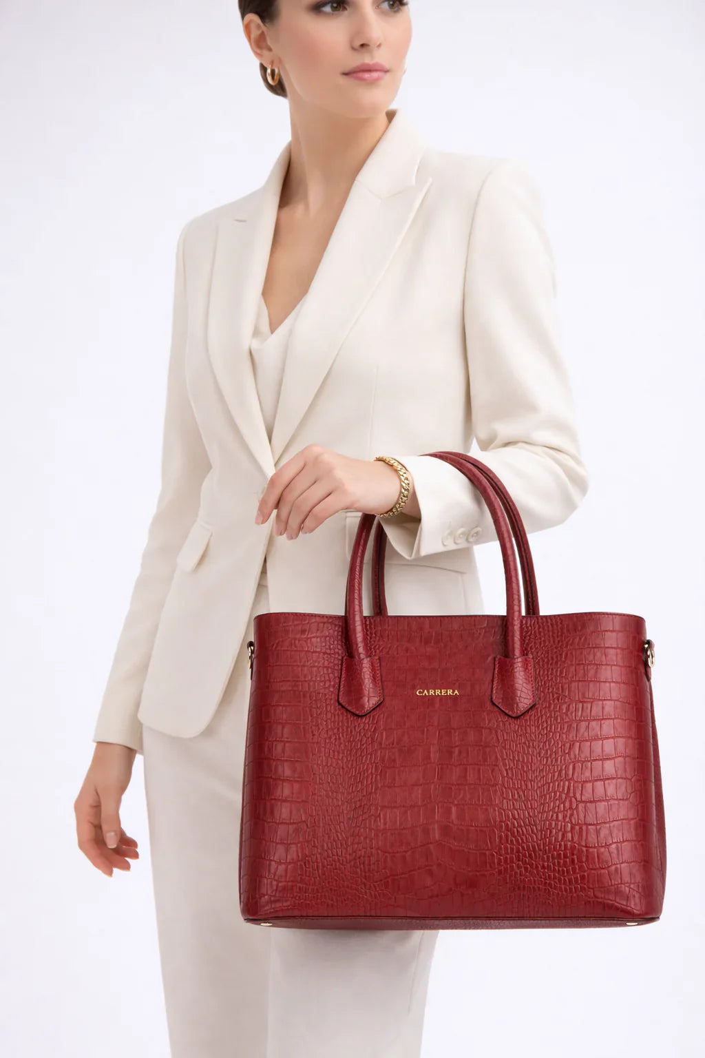 Carrera Novelya Women’s Leather Bag – Full-Grain Calf Leather Top Handle Bag for Elevated Everyday Carry | Minimal & Handcrafted - URBANPICK FASHION